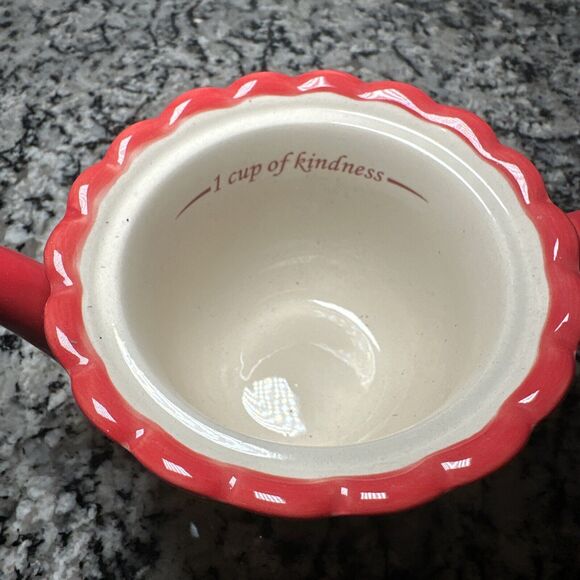 Temptations OLD WORLD Cranberry Red TEA POT 1 Cup of Kindness Stoneware - Picture 8 of 11